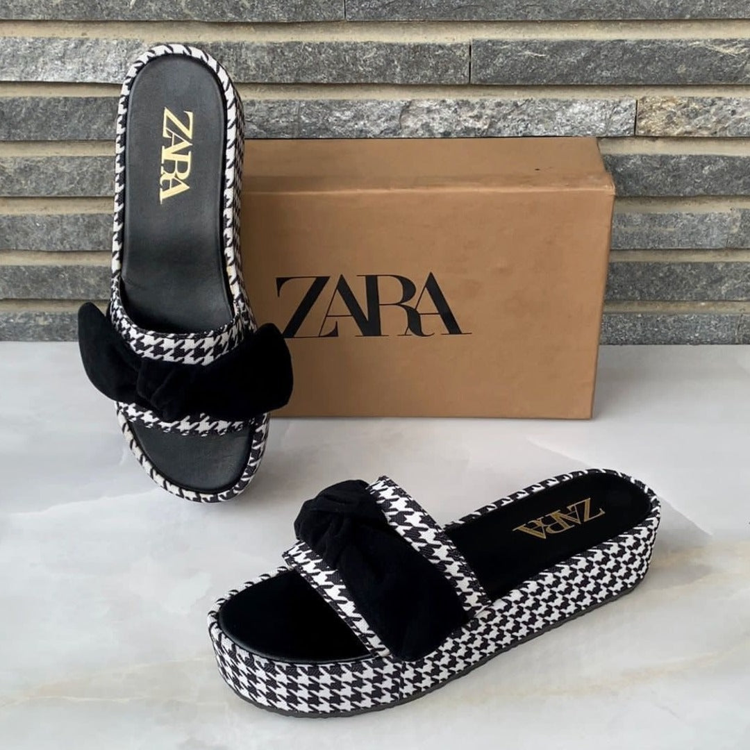 ZARA B&W Wedge Shoes