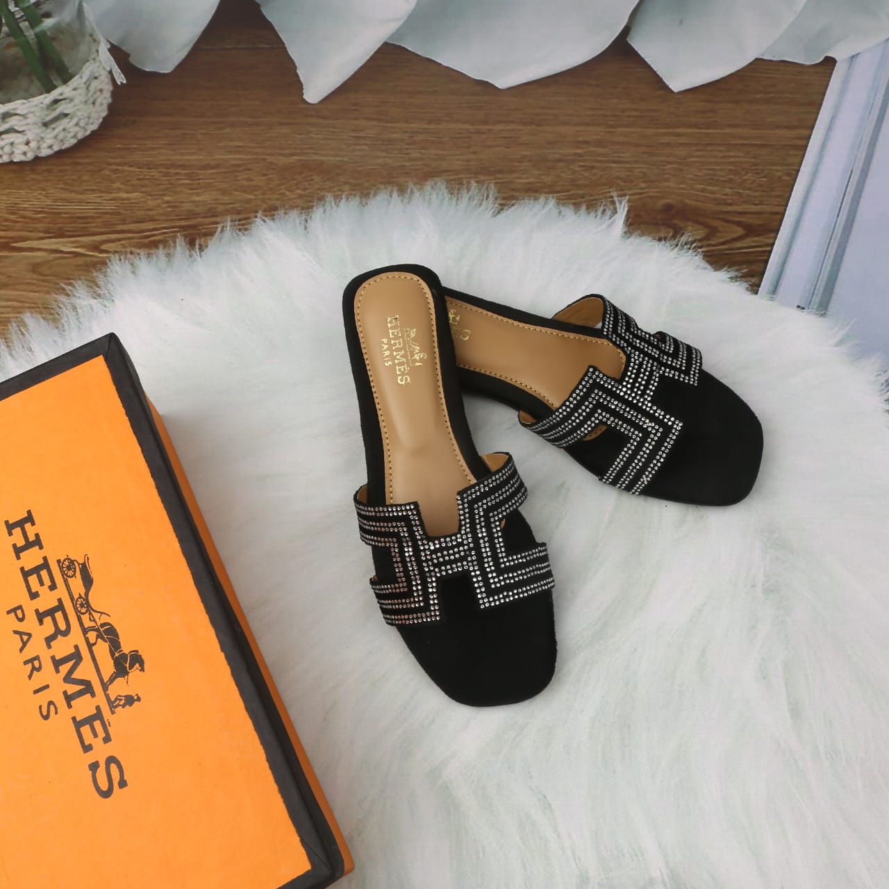 Hermes Stone Slippers