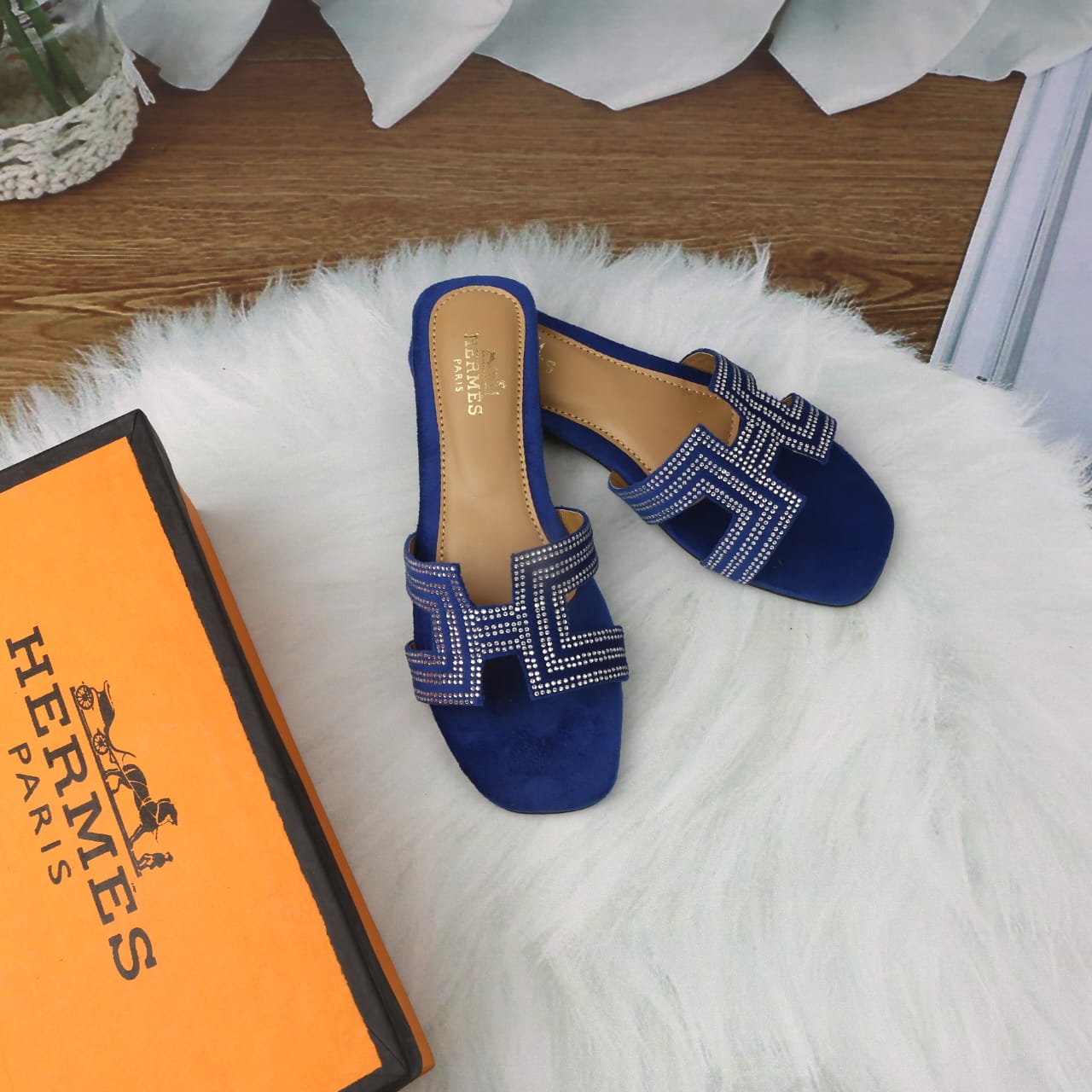 Hermes Stone Slippers