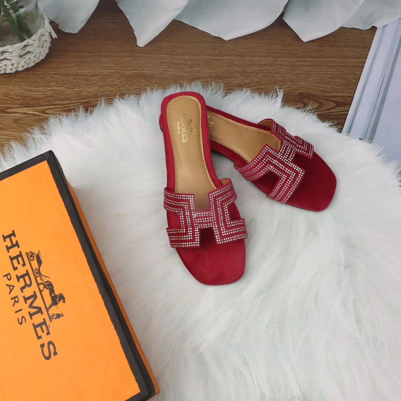 Hermes Stone Slippers
