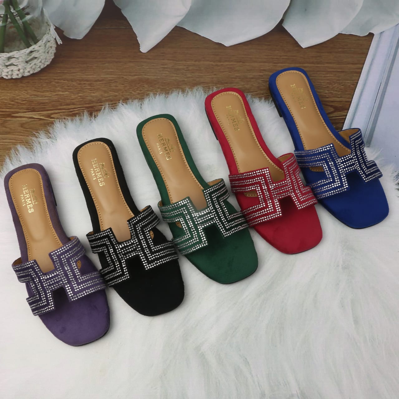 Hermes Stone Slippers