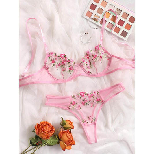 Summer Floral Net Ladies 3 Pcs Bikini Set (A-8101)