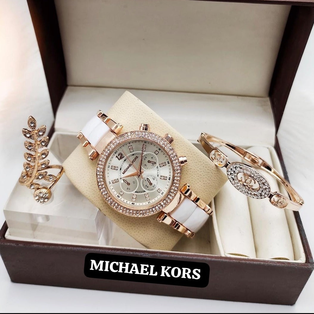 Michael Kors Watch Set with Ring & Bracelet