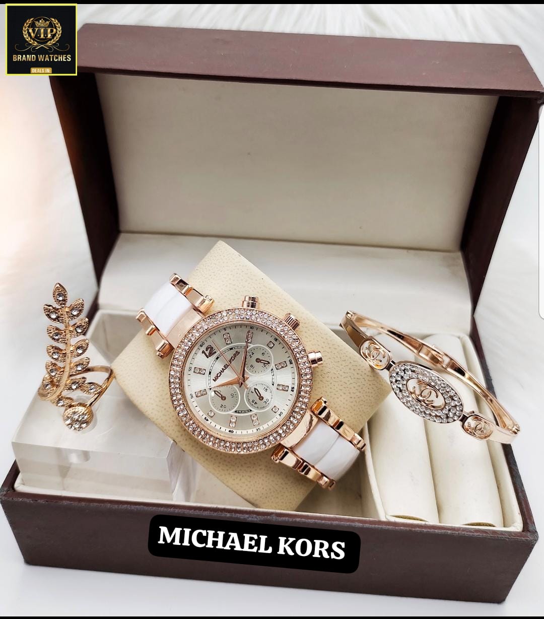 Michael Kors Watch Set with Ring & Bracelet