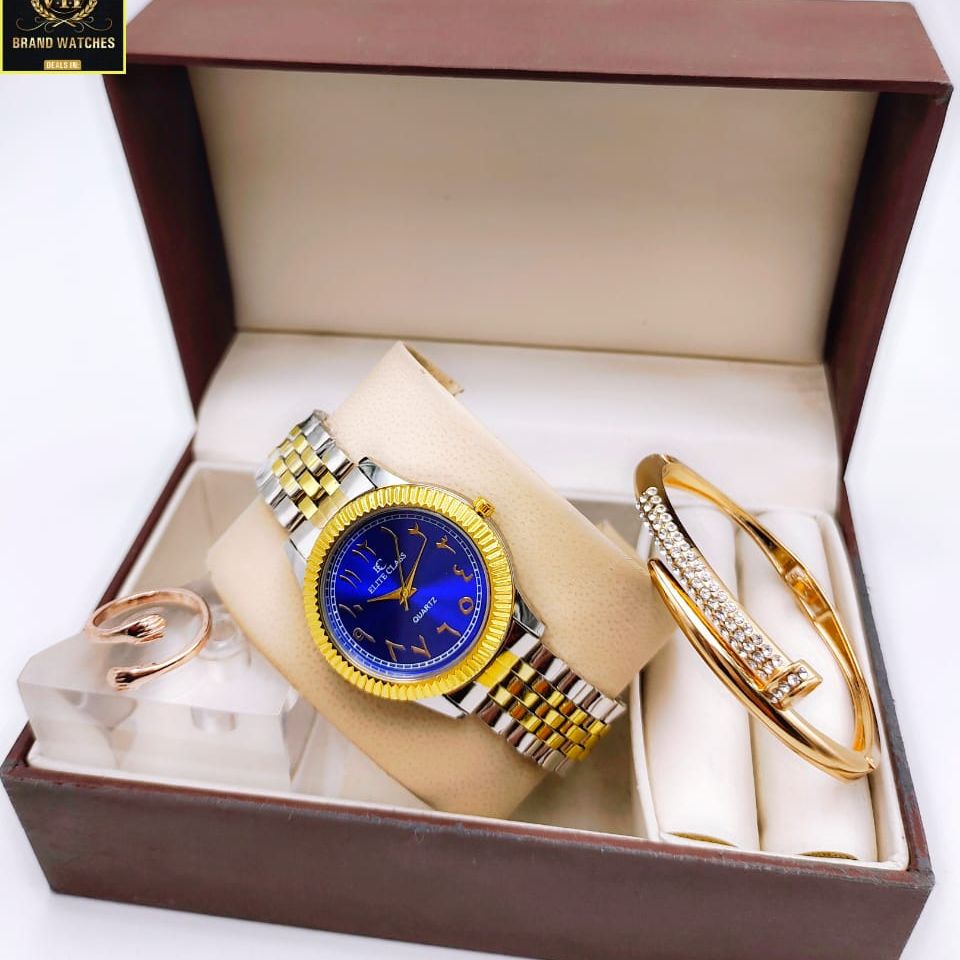 Elite VIP Brand Watch 3Pcs Set with bracelet