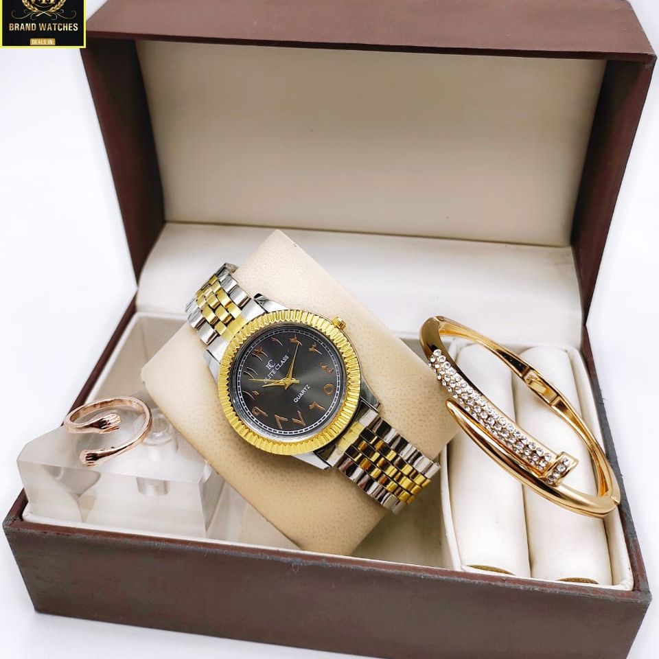 Elite VIP Brand Watch 3Pcs Set with bracelet