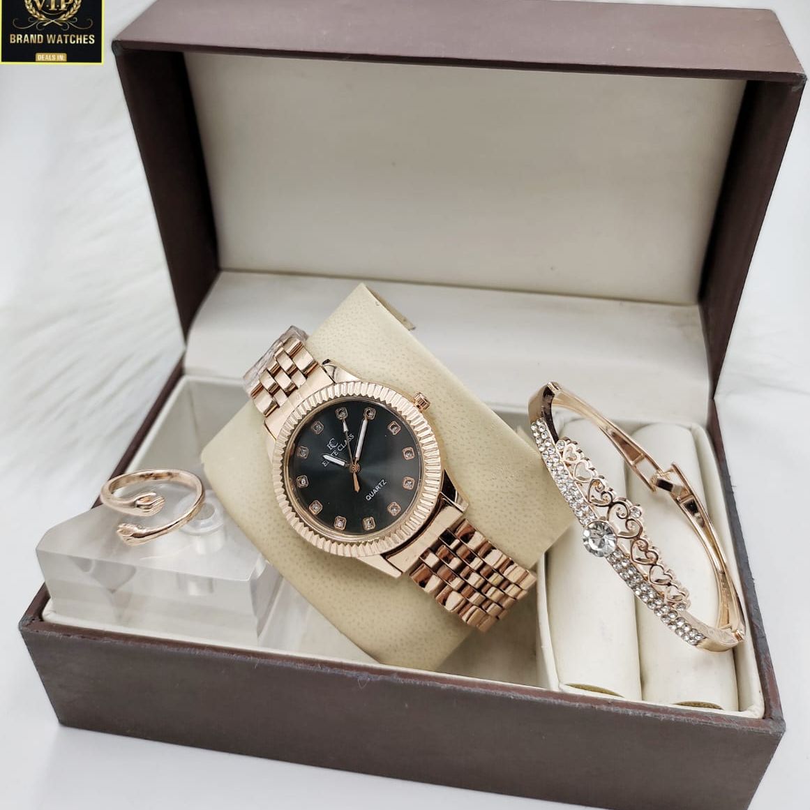 Elite VIP Brand Watch 3Pcs Set with bracelet